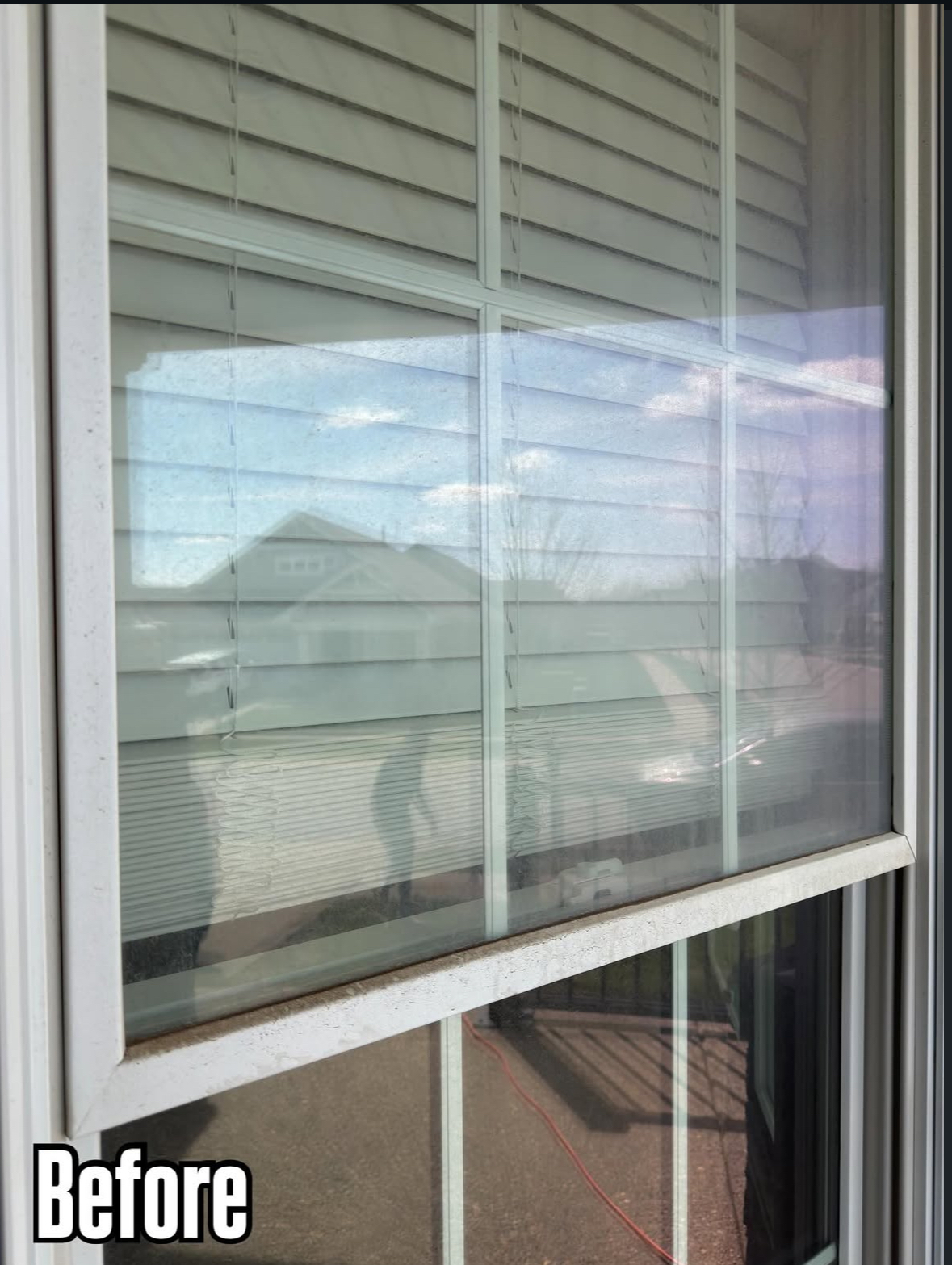 Window before BZ Window Wash cleaning